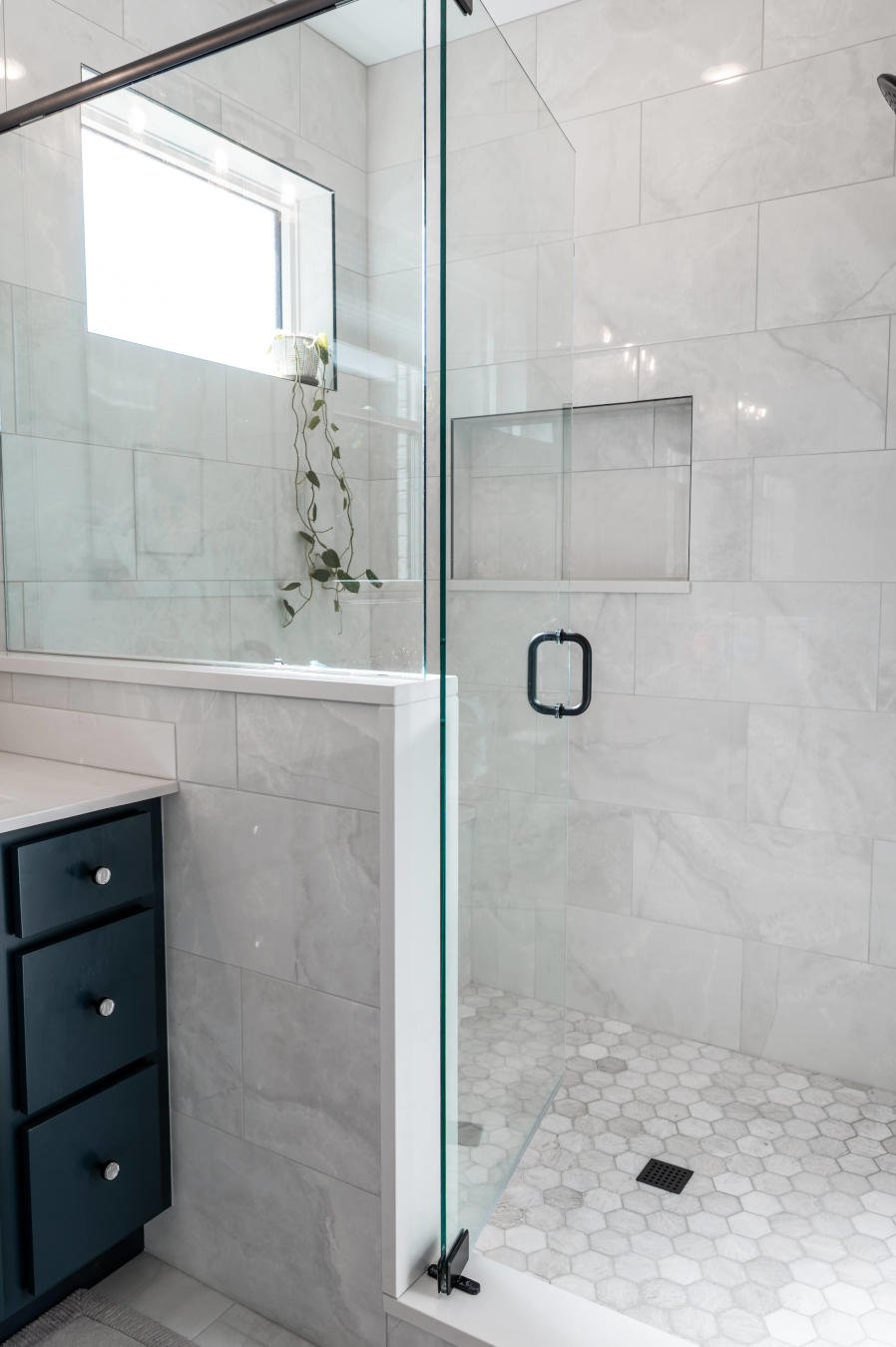 glass panel shower